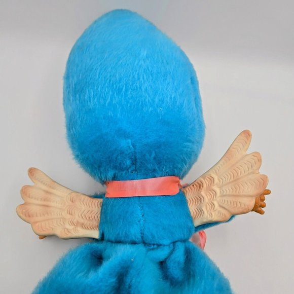 Union Gas Genie Mascot Plush Doll Light Blue Pajama Bag Vintage Pixie Wings Rubb - Picture 9 of 12